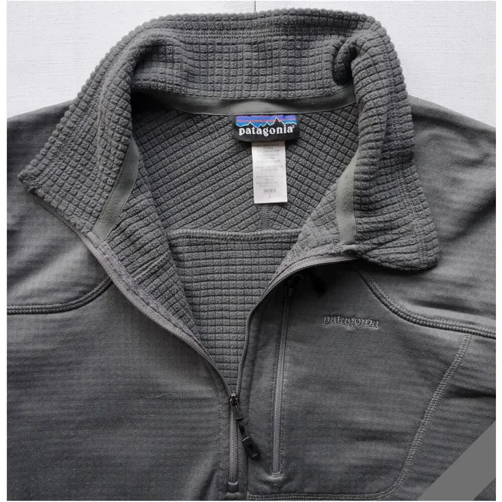 Patagonia Men's Large R1® Fleece Polartec Midlayer Pullover in Grey